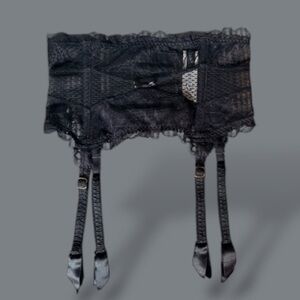Chantelle Black Lace Garter Belt Size S